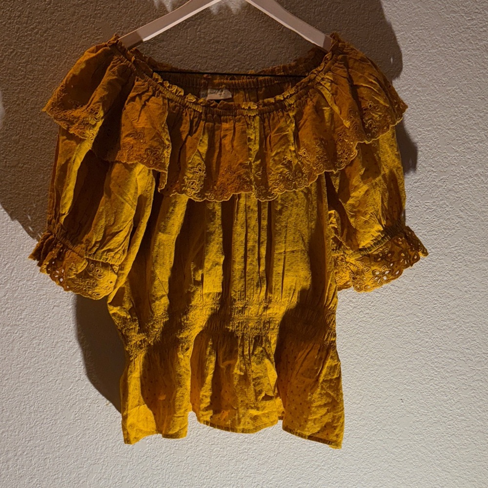 Universal Thread Mustard Off-Shoulder Blouse